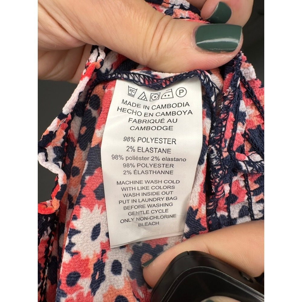 Michael Kors Floral Print Smocked Waist 3/4 Sleeve Blouse Top. NWT - Picture 10 of 10